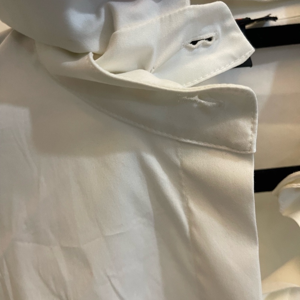 Escada White Button Down Detachable Beaded Collar… - image 4